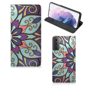 Samsung Galaxy S21 Plus Smart Cover Purple Flower