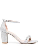 Stuart Weitzman sandales NearlyNude 80 mm ornées de cristaux - Argent