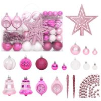 108-delige Kerstballenset wit en roze - thumbnail