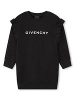 Givenchy Kids robe volantée à logo imprimé - Noir