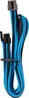 Corsair Premium kabel, 6+2 pin, PCIe, enkele kabel, type 4 (generatie 4-serie), voor voedingen, met ommanteling, blauw/zwart