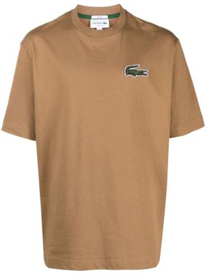 Lacoste T-shirt met logopatch - Bruin