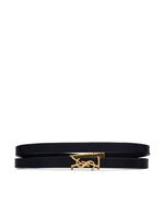 Saint Laurent bracelet multi-tours en cuir - Noir - thumbnail