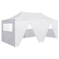 Partytent met 4 zijwanden inklapbaar 3x6 m staal wit - thumbnail