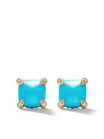 David Yurman 18kt yellow gold Châtelaine turquoise and diamond stud earrings - Or