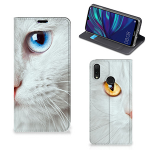 Huawei Y7 hoesje Y7 Pro (2019) Hoesje maken Witte Kat