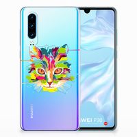 Huawei P30 Telefoonhoesje met Naam Cat Color - thumbnail