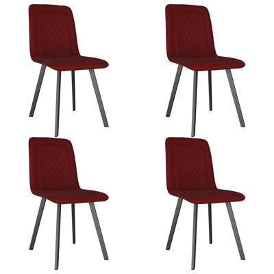 vidaXL Eetkamerstoelen 4 st fluweel rood vidaXL Eetkamerstoelen 4 st fluweel rood