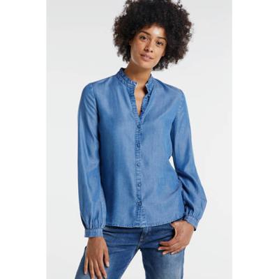 WE Fashion blouse met ruches indigo