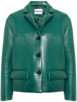 Miu Miu veste en cuir Nappa à simple boutonnage - Vert