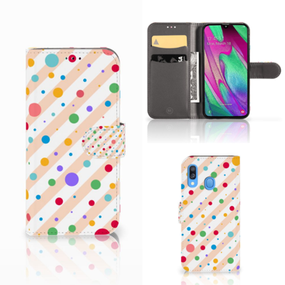 Samsung Galaxy A40 Telefoon Hoesje Dots Samsung Galaxy A40 Telefoon Hoesje Dots