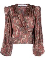 IRO blouse en soie à imprimé cachemire - Rouge