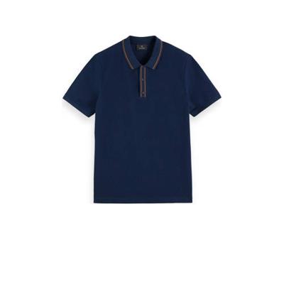 Scotch & Soda regular fit polo van biologisch katoen donkerblauw