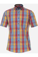 Redmond Casual Regular Fit Overhemd Korte mouw blauw/rood