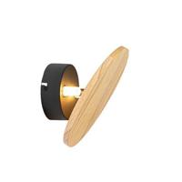 QAZQA Landelijk wandlamp rond hout - Pulley