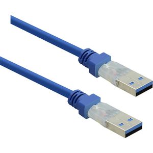 Renkforce USB-kabel USB 3.2 Gen1 (USB 3.0 / USB 3.1 Gen1) USB-A stekker 0.50 m Blauw Vergulde steekcontacten RF-4369443