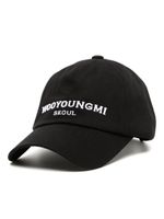 Wooyoungmi casquette en coton à logo brodé - Noir - thumbnail