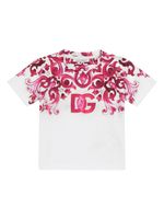 Dolce & Gabbana Kids t-shirt en coton à imprimé Majolica - Blanc