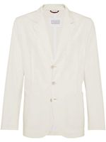 Brunello Cucinelli blazer à simple boutonnage - Blanc