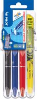 Pilot roller Frixion Ball Clicker, Set 2 Go blister van 4 stuks: zwart, blauw, rood en Light geel