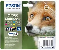 Epson T1285 Vos originele multipack, 4-kleuren inktpatronen, DURABrite Ultra inkt, zwart/cyaan/magenta/geel