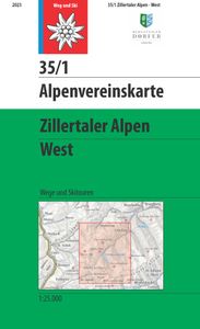 Wandelkaart 35/1 Alpenvereinskarte Zillertaler Alpen - West | Alpenver