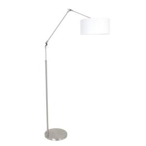 Steinhauer Vloer Leeslamp Prestige Chic RVS met 40cm witte chintz kap 8100ST