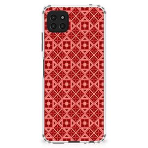 Samsung Galaxy A22 5G Doorzichtige Silicone Hoesje Batik Rood