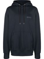 BOSS hoodie en coton à logo imprimé - Bleu