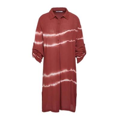 LOLALIZA tie-dye jurk donkerrood/ecru