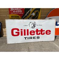 Gilette Tires Metalen Bord - Origineel - 236 x 114 cm - thumbnail