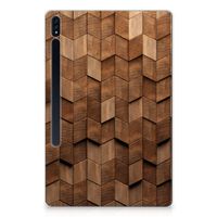 Silicone Tablet Hoes voor Samsung Galaxy Tab S7 Plus | S8 Plus Wooden Cubes