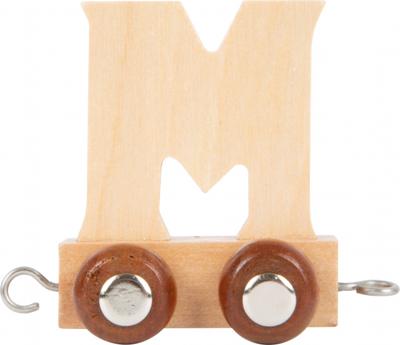 Small Foot treinkarretje letter M hout beige 5 x 3,5 x 6 cm