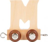 Small Foot treinkarretje letter M hout beige 5 x 3,5 x 6 cm