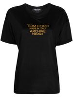 TOM FORD t-shirt en soie à logo imprimé - Noir