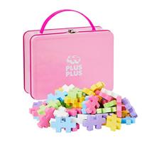 Plus-Plus 9603275 Geniaal constructiespeelgoed, Big Box pastel, bouwstenenset in praktische metalen doos met handvat, 70 delen, kleurrijk