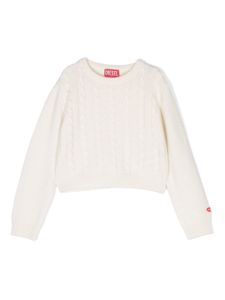 Diesel Kids sweat en maille torsadé - Blanc