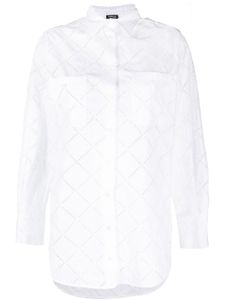 Kiton chemise à détails de perforations - Blanc