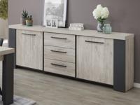 Dressoir HERA 2 deuren en 3 lades strandeik/rotsgrijs