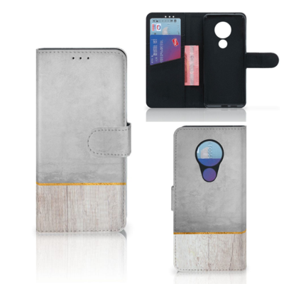 Nokia 7.2 | Nokia 6.2 Book Style Case Wood Concrete