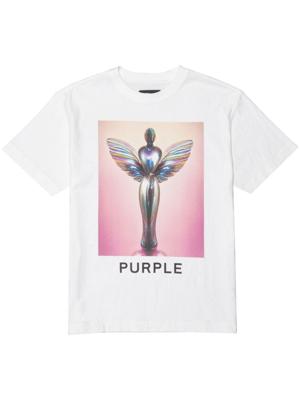 Purple Brand T-shirt met print - Wit