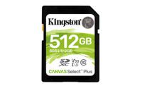 Kingston Technology 512GB SDXC Canvas Select Plus 100R C10 UHS-I U3 V30 - thumbnail