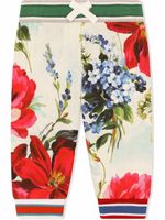 Dolce & Gabbana Kids pantalon de jogging à fleurs - Blanc