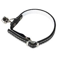 Beeztees Leren Kattenhalsband Met Bell, Zwart
