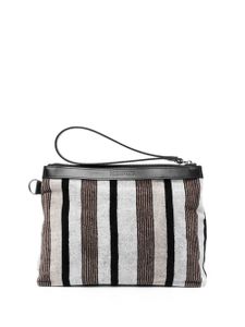 Missoni Home trousse de toilette rayée à logo embossé - Gris