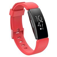 By Qubix - Compatible met Fitbit Inspire 1 / HR/Ace 2 siliconen bandje met gesp - Maat: Small - rood - Compatible fitbit bandje