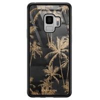 Samsung Galaxy S9 glazen hardcase - Palmbomen