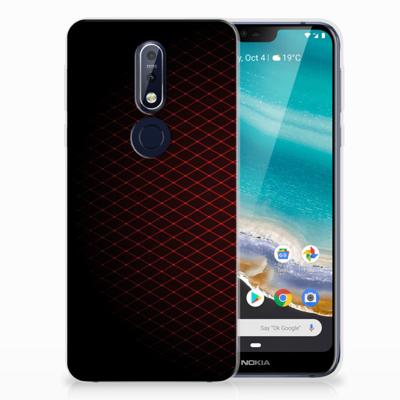 Nokia 7.1 TPU bumper Geruit Rood Nokia 7.1 TPU bumper Geruit Rood
