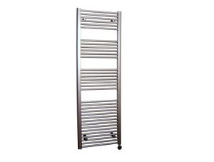 Sanicare elektrische design radiator 60x112cm inox-look met thermostaat rechts zwart