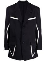 Yohji Yamamoto blazer rayé à simple boutonnage - Noir